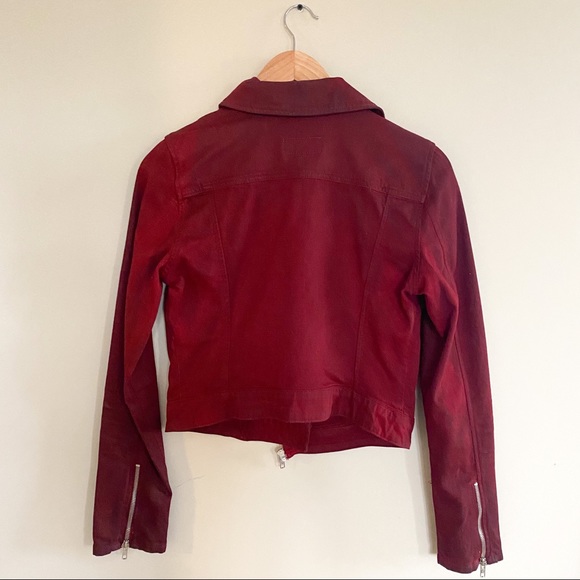 Dark Red Guess Jean Jacket - Picture 5 of 5